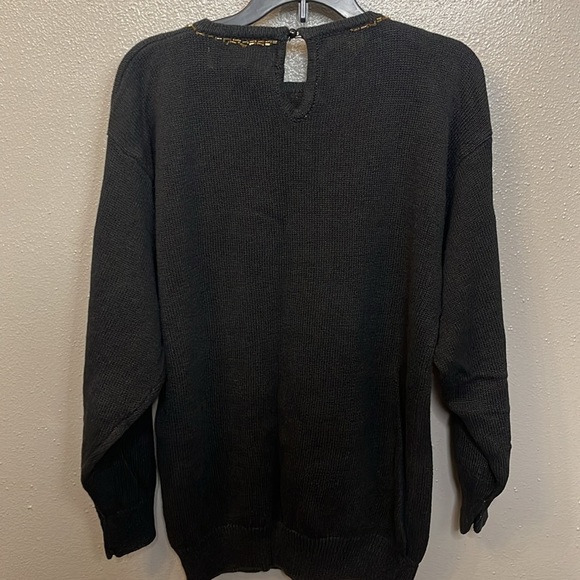 Vintage Celina Yang Knit Gold Beaded Sweater - Picture 3 of 6